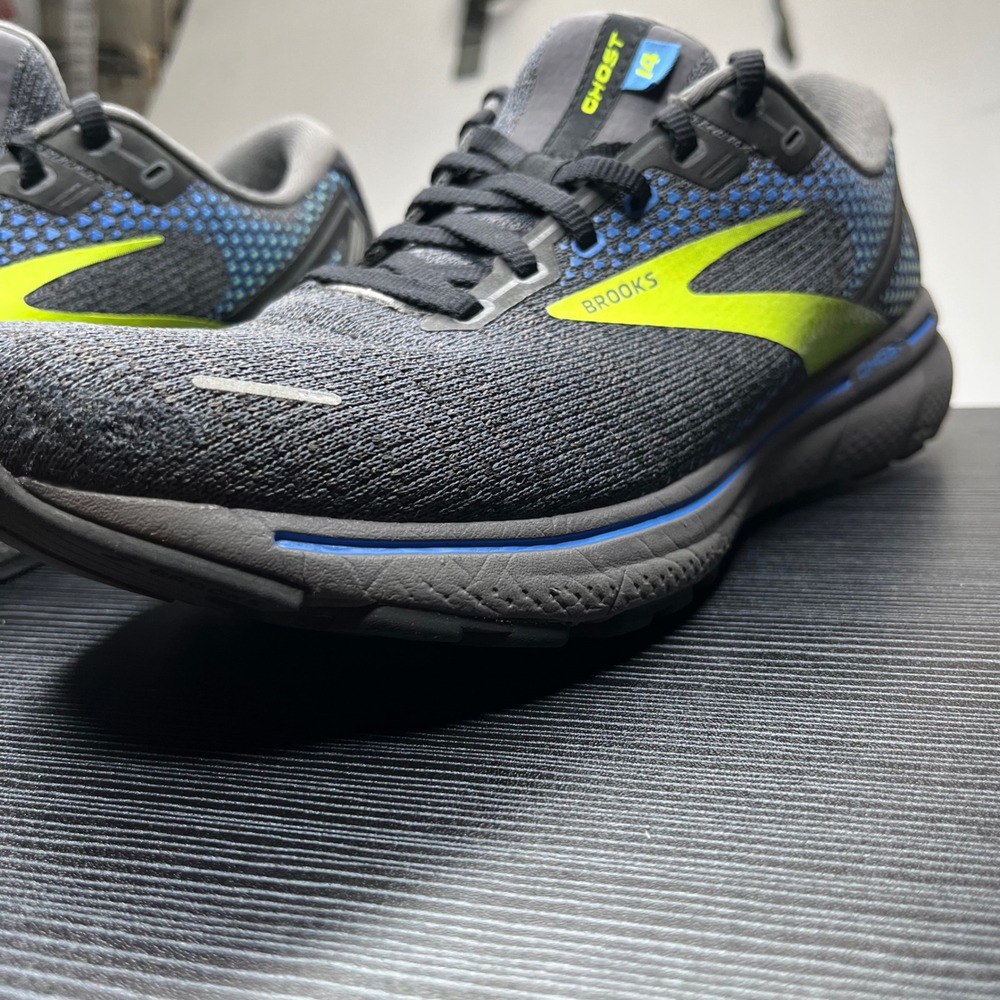 Brooks Running Shoes Ghost 14 Mens 9.5 Grey Lime Green Mesh DNA LOFT Sneakers - Picture 14 of 14
